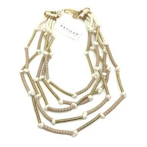 ARTIZAN Joyeria Artesenal by Keren Leather Wire Rope Boho Layered Bib Necklace